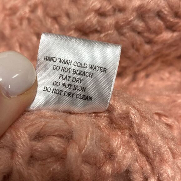 Favlux Fashion Peach Popcorn Bubble Sleeve Cardigan Sweater Size Small - Picture 7 of 7